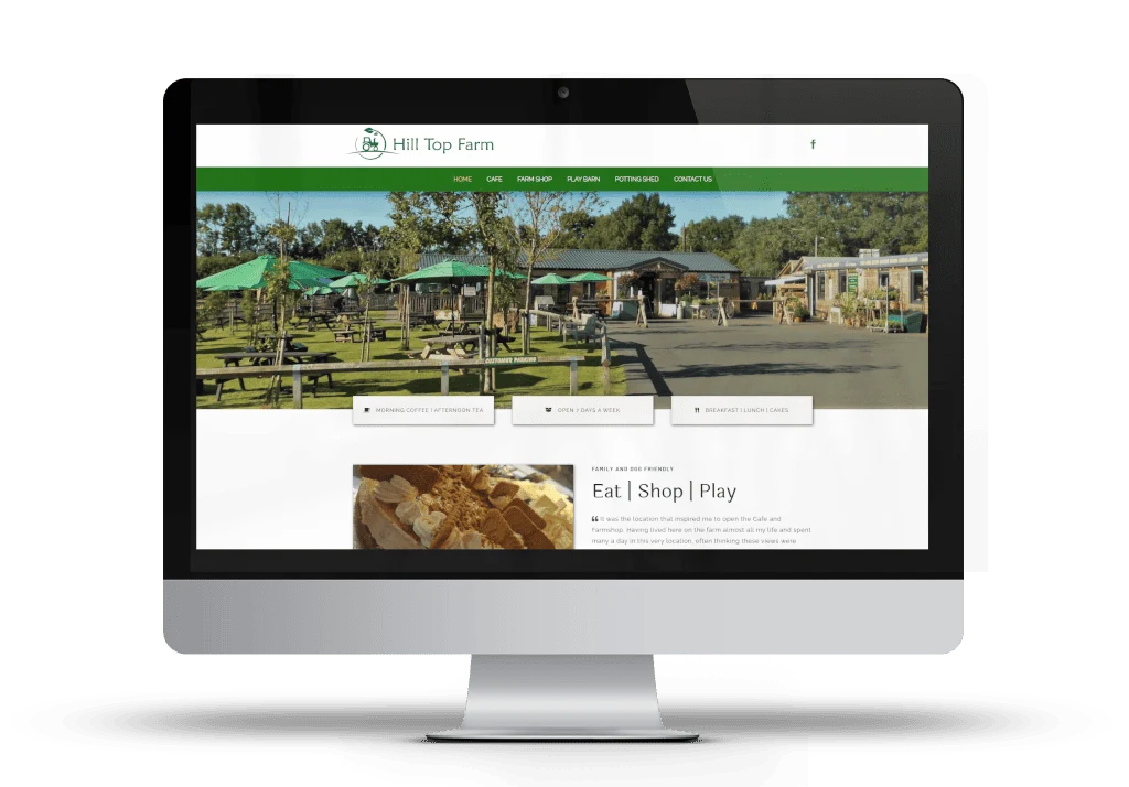 Alternative view of Hilltop Farm Shop and Cafe Website Home page